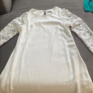 White - Shear long sleeved dress